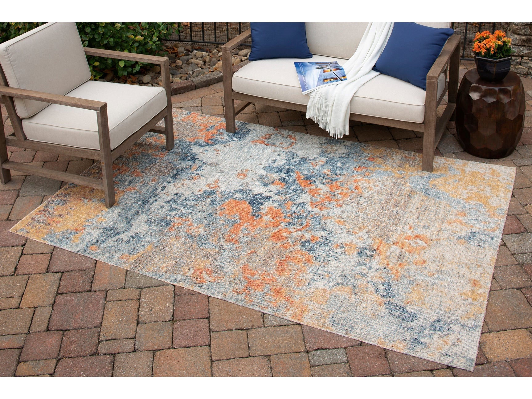 Wraylen Multi Indoor/Outdoor 7'10" x 10' Rug (Online Special Price) - Ornate Home
