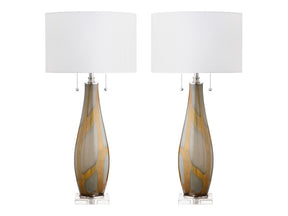Wren Gold/White Table Lamp (Set of 2) - Ornate Home