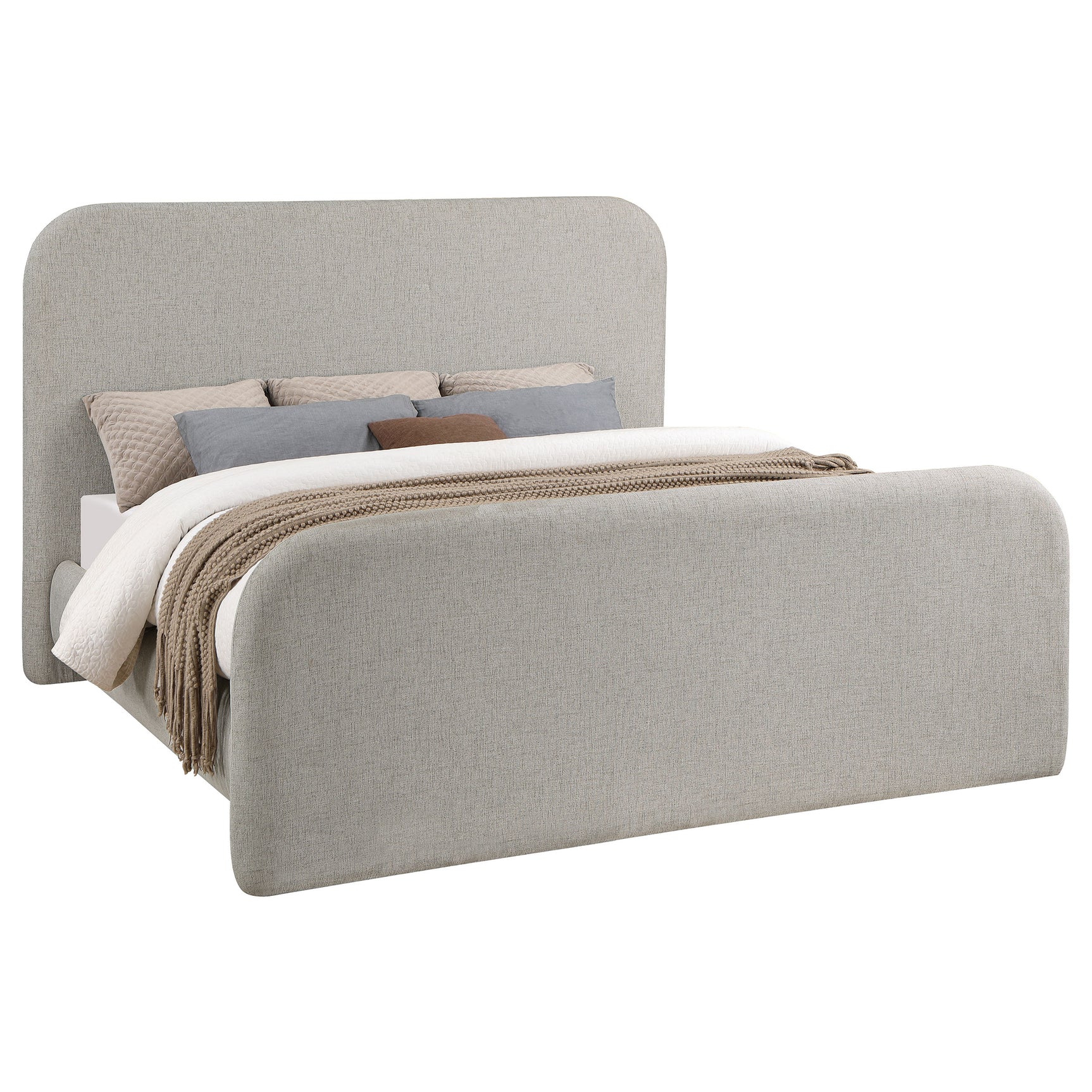 Wren Grey Eastern King Upholstered Panel Bed - Ornate Home