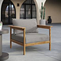 Wren Natural Driftwood Outdoor Patio Teak Wood Armchair - Ornate Home