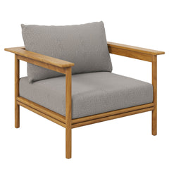 Wren Natural Driftwood Outdoor Patio Teak Wood Armchair - Ornate Home