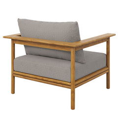 Wren Natural Driftwood Outdoor Patio Teak Wood Armchair - Ornate Home