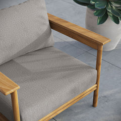 Wren Natural Driftwood Outdoor Patio Teak Wood Armchair - Ornate Home