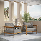 Wren Natural Driftwood Outdoor Patio Teak Wood Armchair (Set of 2) - Ornate Home
