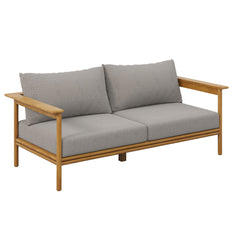 Wren Natural Driftwood Outdoor Patio Teak Wood Sofa - Ornate Home