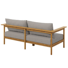 Wren Natural Driftwood Outdoor Patio Teak Wood Sofa - Ornate Home