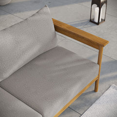 Wren Natural Driftwood Outdoor Patio Teak Wood Sofa - Ornate Home