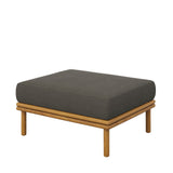 Wren Natural Flint Gray Outdoor Patio Teak Wood Ottoman - Ornate Home