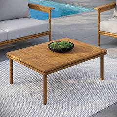 Wren Natural Outdoor Patio Teak Wood Coffee Table - Ornate Home