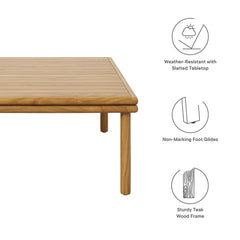 Wren Natural Outdoor Patio Teak Wood Coffee Table - Ornate Home