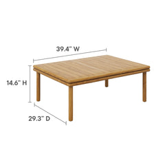Wren Natural Outdoor Patio Teak Wood Coffee Table - Ornate Home