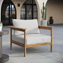 Wren Natural Sail Outdoor Patio Teak Wood Armchair - Ornate Home
