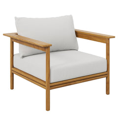 Wren Natural Sail Outdoor Patio Teak Wood Armchair - Ornate Home