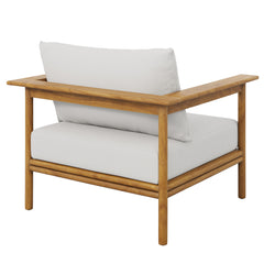 Wren Natural Sail Outdoor Patio Teak Wood Armchair - Ornate Home
