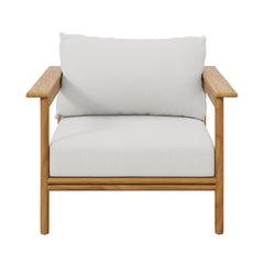 Wren Natural Sail Outdoor Patio Teak Wood Armchair - Ornate Home