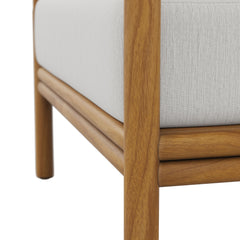 Wren Natural Sail Outdoor Patio Teak Wood Armchair - Ornate Home