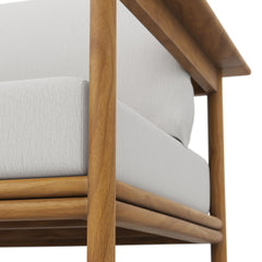 Wren Natural Sail Outdoor Patio Teak Wood Armchair - Ornate Home