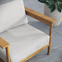 Wren Natural Sail Outdoor Patio Teak Wood Armchair - Ornate Home