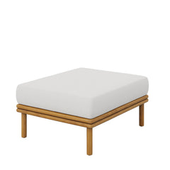 Wren Natural Sail Outdoor Patio Teak Wood Ottoman - Ornate Home