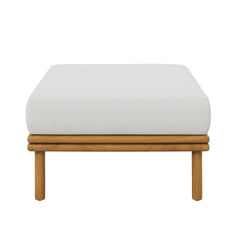 Wren Natural Sail Outdoor Patio Teak Wood Ottoman - Ornate Home