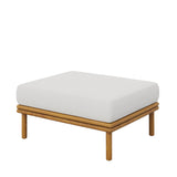 Wren Natural Sail Outdoor Patio Teak Wood Ottoman - Ornate Home