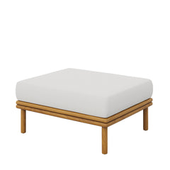 Wren Natural Sail Outdoor Patio Teak Wood Ottoman - Ornate Home