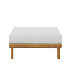 Wren Natural Sail Outdoor Patio Teak Wood Ottoman - Ornate Home