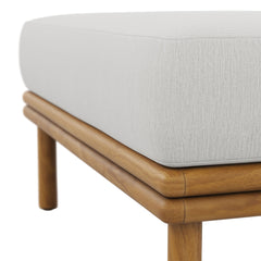 Wren Natural Sail Outdoor Patio Teak Wood Ottoman - Ornate Home