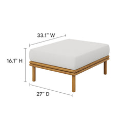 Wren Natural Sail Outdoor Patio Teak Wood Ottoman - Ornate Home
