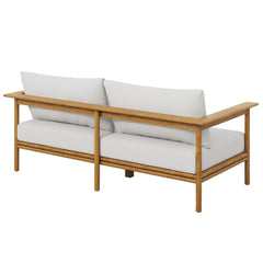 Wren Natural Sail Outdoor Patio Teak Wood Sofa - Ornate Home
