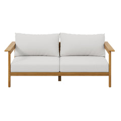 Wren Natural Sail Outdoor Patio Teak Wood Sofa - Ornate Home