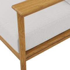 Wren Natural Sail Outdoor Patio Teak Wood Sofa - Ornate Home