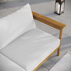 Wren Natural Sail Outdoor Patio Teak Wood Sofa - Ornate Home