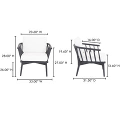 Wren Warm White Outdoor Lounge Chair - Ornate Home