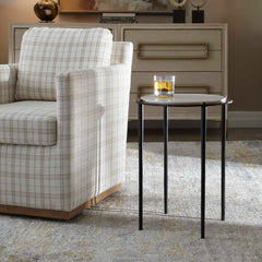 Wren White Round Marble Accent Table - Ornate Home