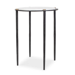 Wren White Round Marble Accent Table - Ornate Home