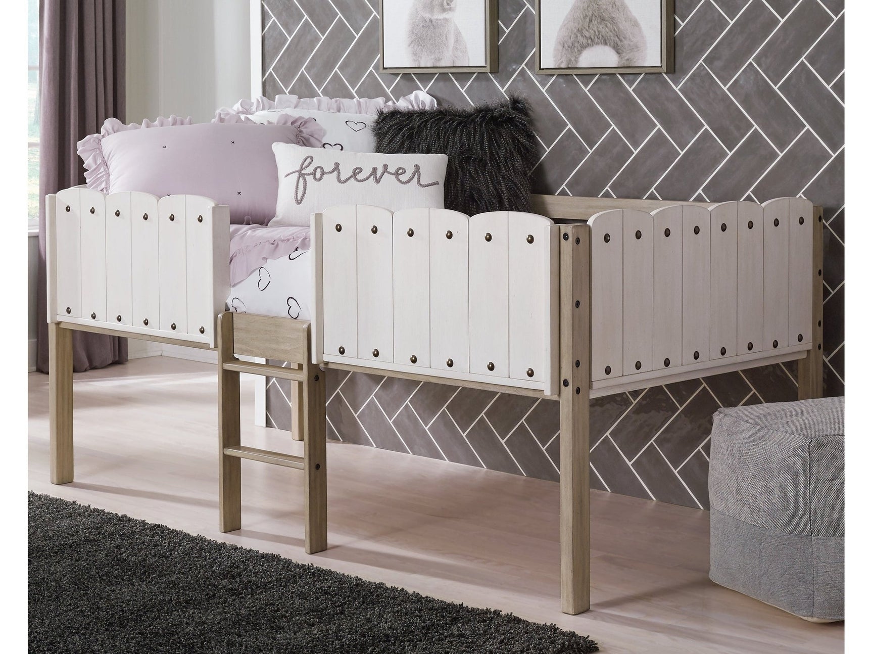 Wrenalyn Two-tone Twin Loft Bed Frame - Ornate Home