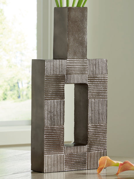 Wrengrove Antique Nickel Finish Vase - Ornate Home