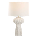 Wrenley White Ridged Table Lamp - Ornate Home