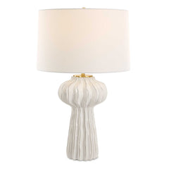 Wrenley White Ridged Table Lamp - Ornate Home