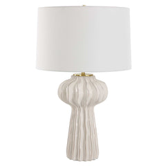 Wrenley White Ridged Table Lamp - Ornate Home