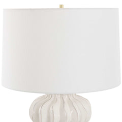 Wrenley White Ridged Table Lamp - Ornate Home