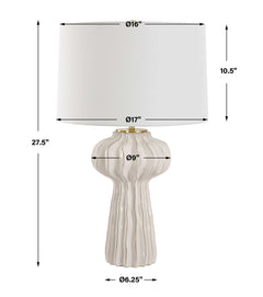 Wrenley White Ridged Table Lamp - Ornate Home