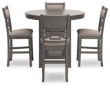 Wrenning Gray Counter Height Dining Table and 4 Barstools (Set of 5) - Ornate Home