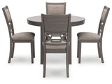 Wrenning Gray Dining Table and 4 Chairs (Set of 5) (Online Special Price) - Ornate Home