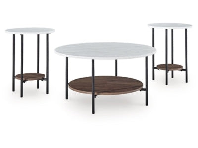 Wrenwich Brown/Black/White Occasional Table Set (Set of 3) (Online Special Price) - Ornate Home