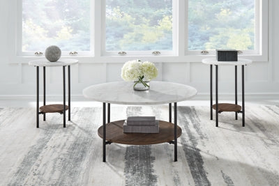 Wrenwich Brown/Black/White Occasional Table Set (Set of 3) (Online Special Price) - Ornate Home