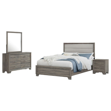 Wright Brown Oak 4-piece Eastern King Bedroom Set - Ornate Home