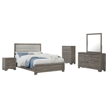 Wright Brown Oak 5-piece California King Bedroom Set - Ornate Home