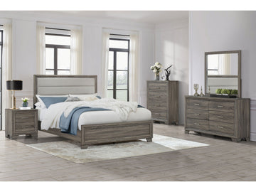 Wright Brown Oak 5-piece Eastern King Bedroom Set - Ornate Home